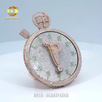 Iced Out Cross 925 Silver Moissanite Watch