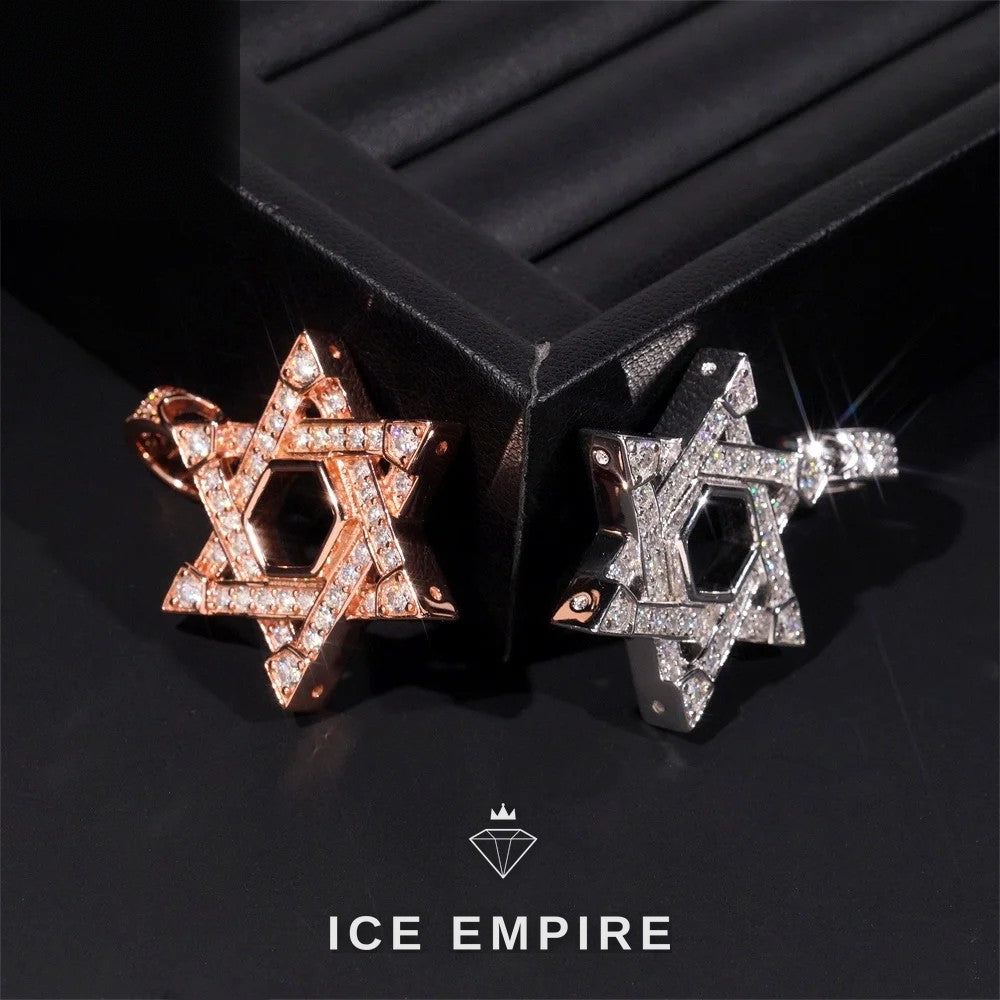 Iced Out Rose Gold Plated Moissanite Pendant