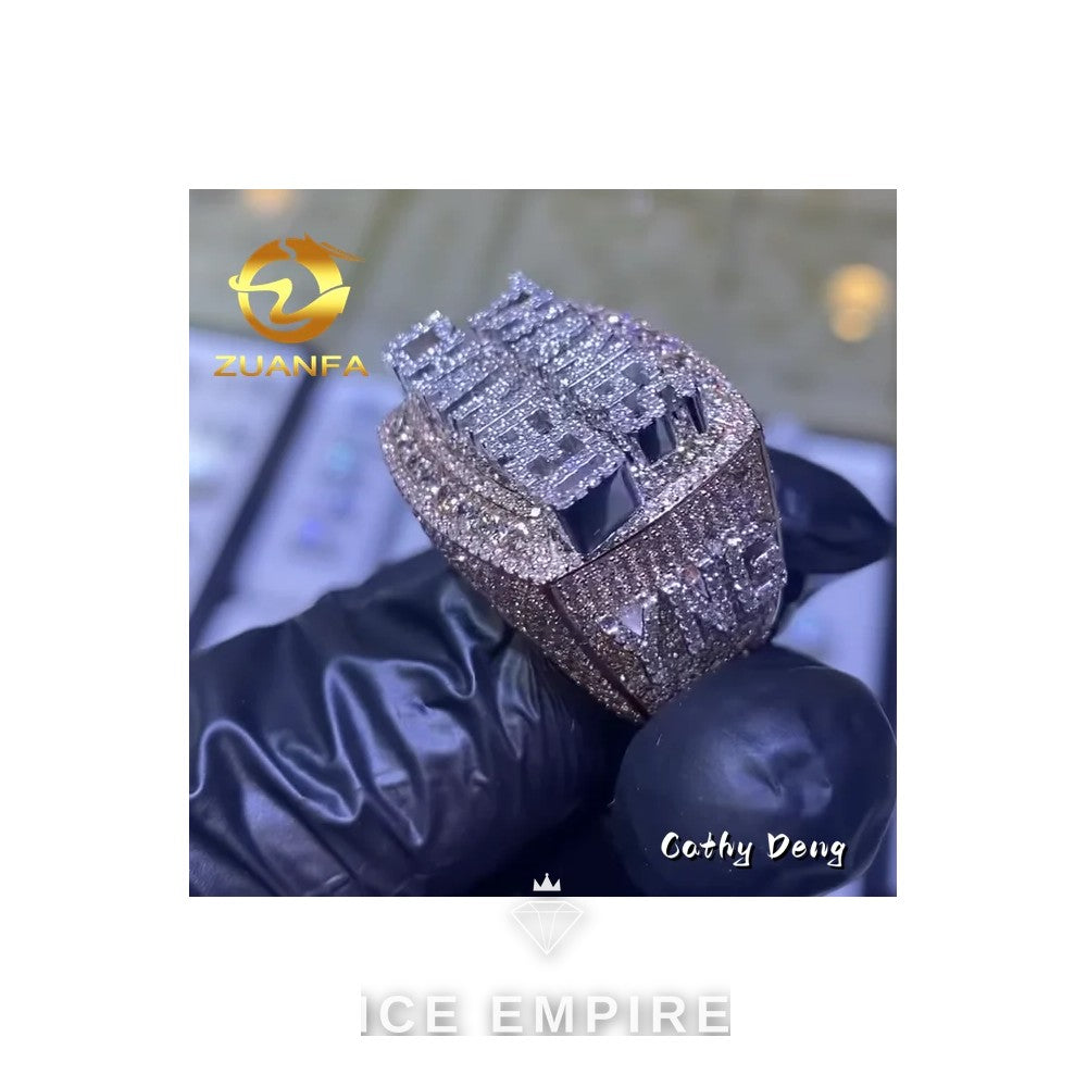 Iced Out 925 Silver Moissanite Ring
