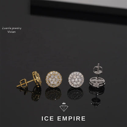 Iced Out Rose Gold Plated Moissanite Earrings