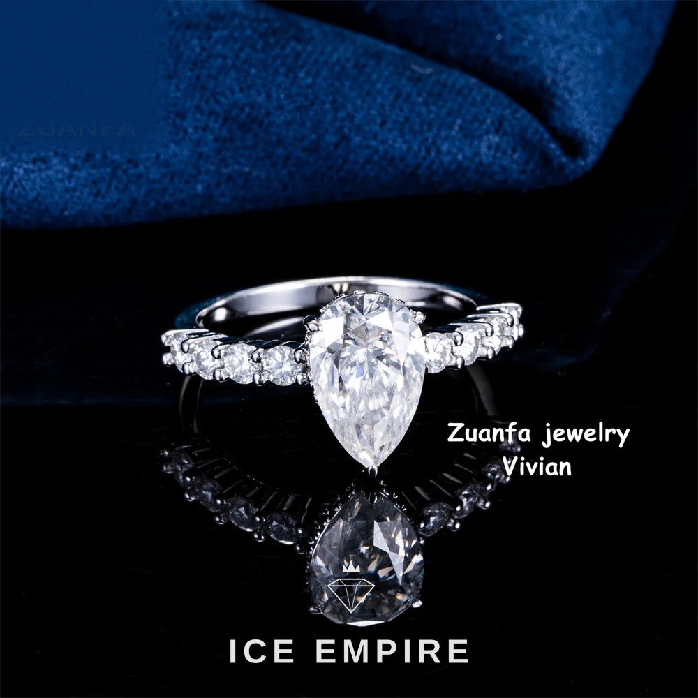 Iced Out 925 Silver Moissanite Ring