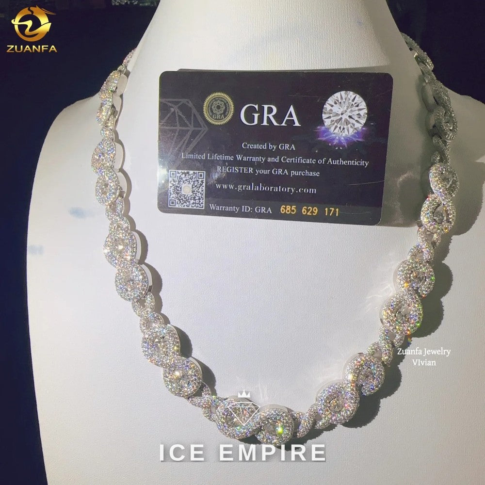 Iced Out Rose Gold Plated Moissanite Cuban Chain