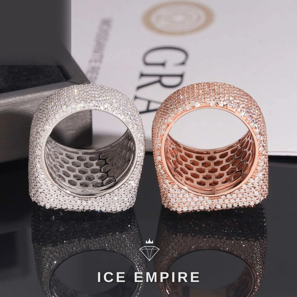 Iced Out Baguette 925 Silver Moissanite Ring