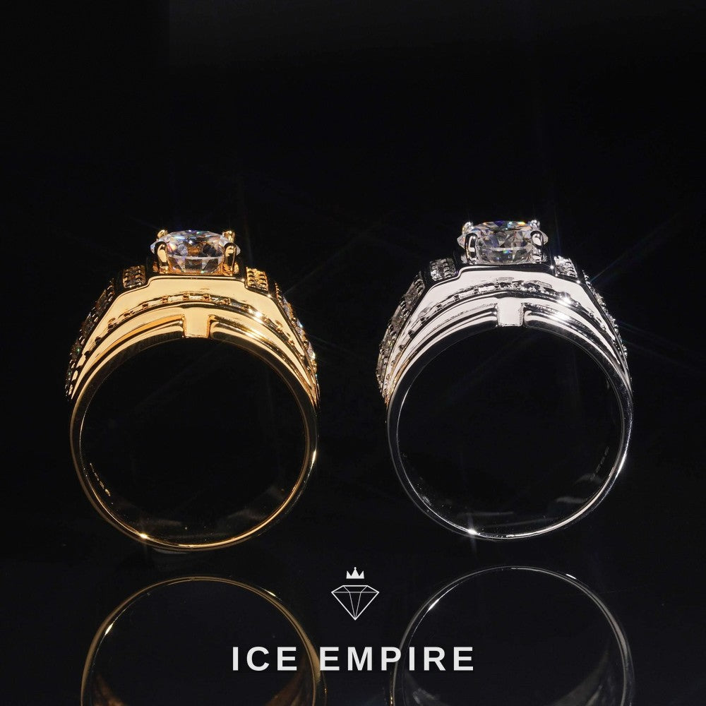 Iced Out Gold Plated Moissanite Ring