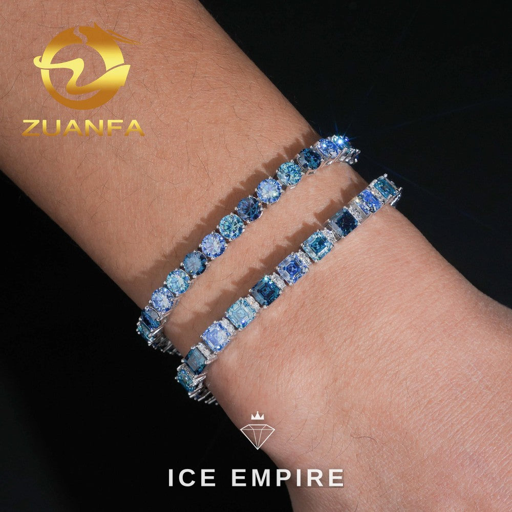 Iced Out 925 Silver Moissanite Tennis Bracelet