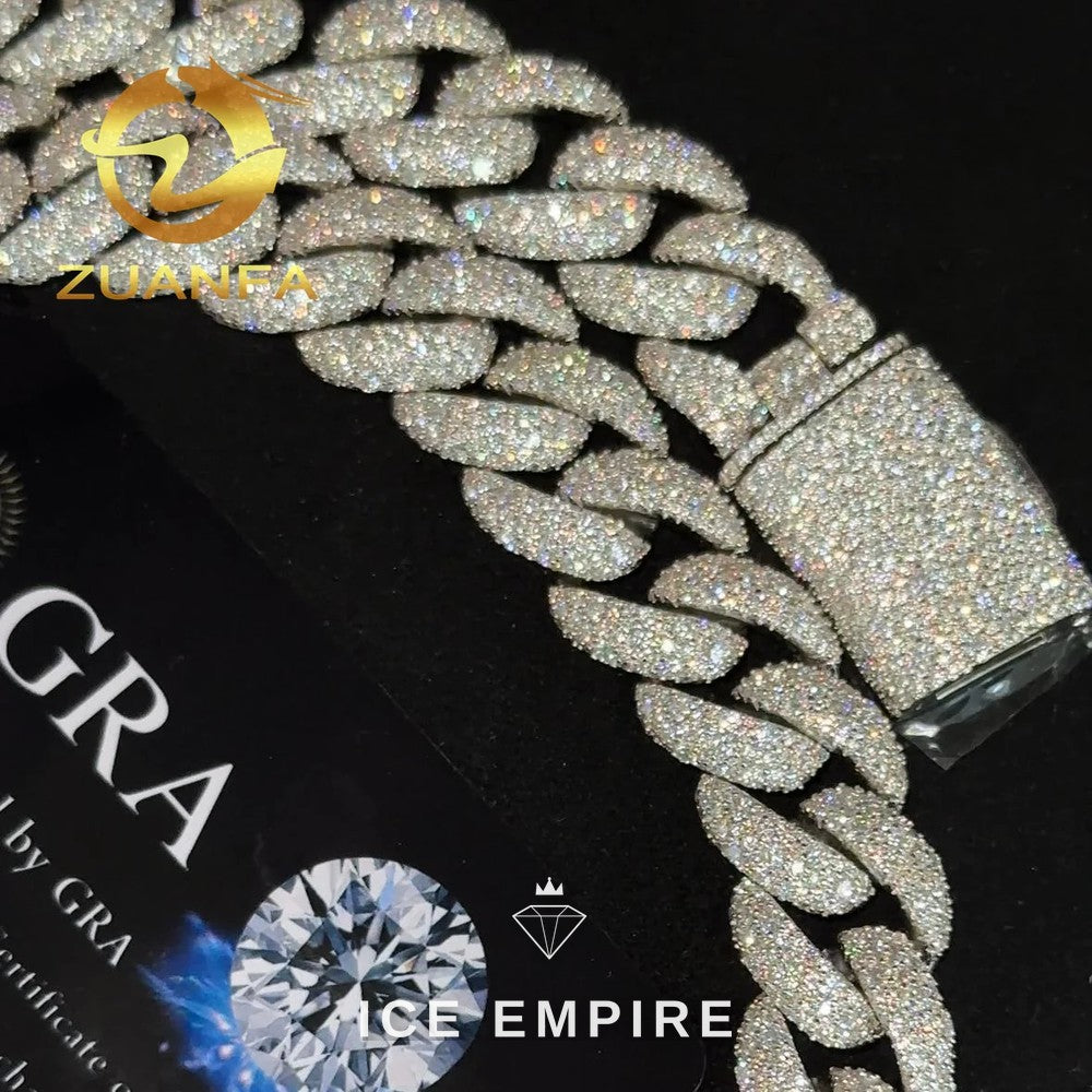 Iced Out Rose Gold Plated Moissanite Cuban Chain