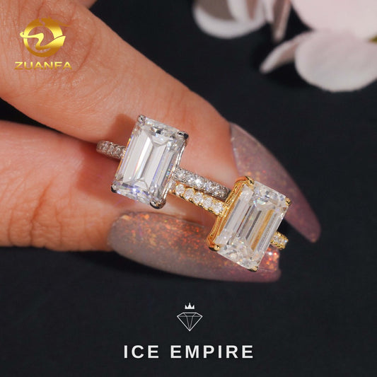 Iced Out 925 Silver Moissanite Wedding Band