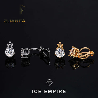 Iced Out Rose Gold Plated Moissanite Earrings