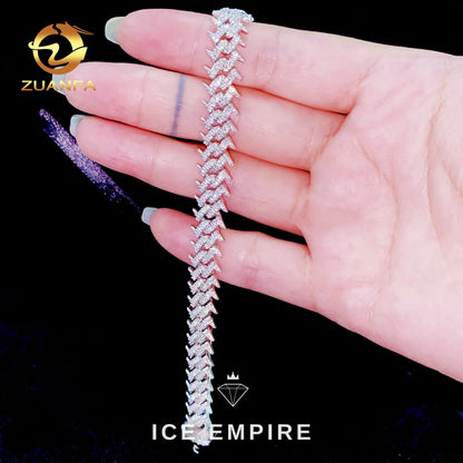 Iced Out Rose Gold Plated Moissanite Cuban Chain