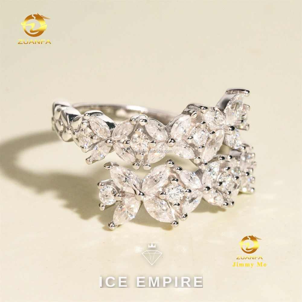 Iced Out 925 Silver Moissanite Ring