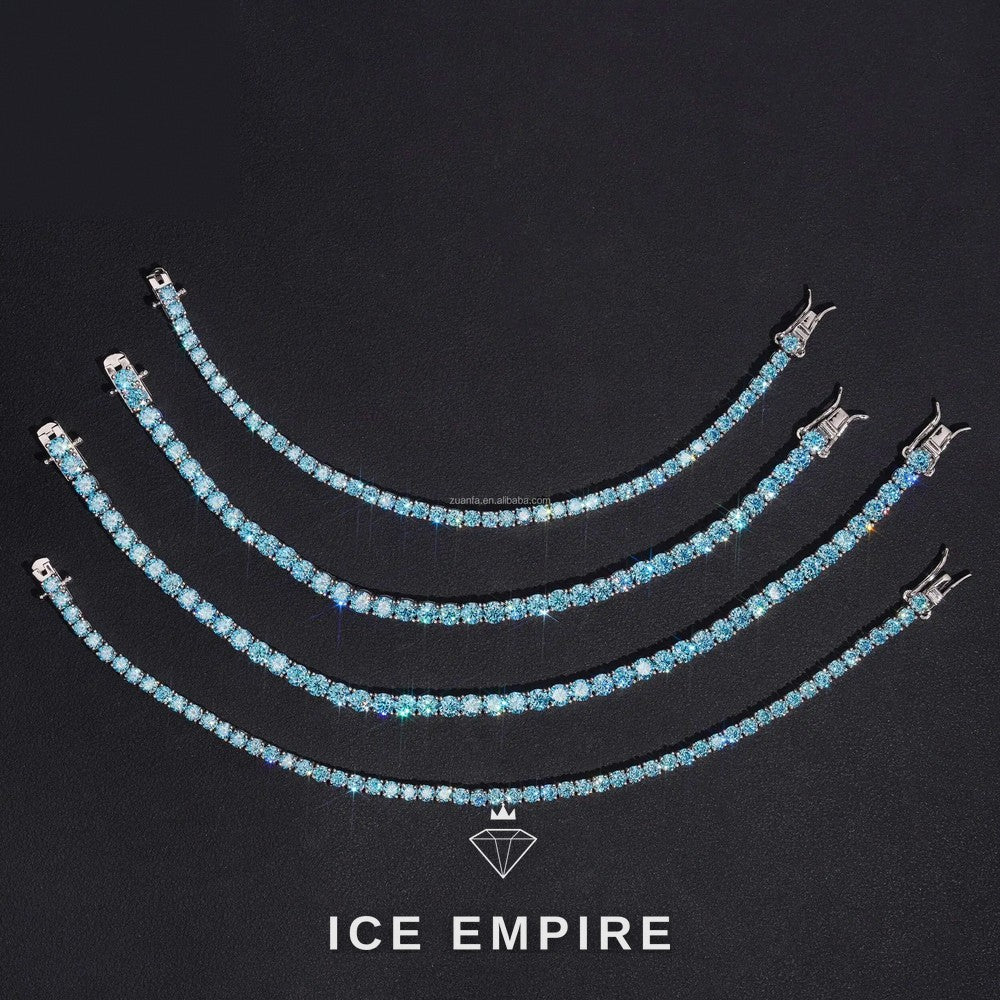Iced Out 925 Silver Moissanite Tennis Chain