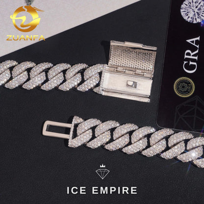 Iced Out Rose Gold Plated Moissanite Cuban Chain