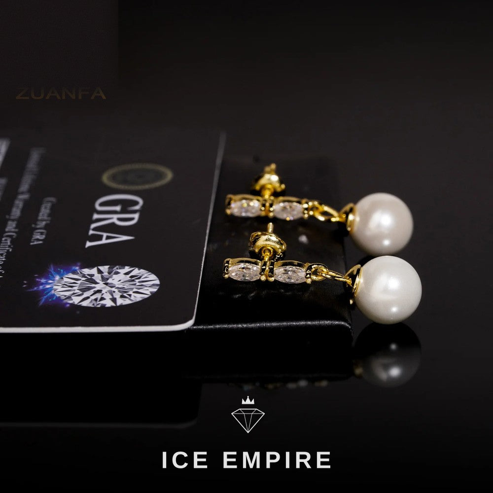 Iced Out Rose Gold Plated Moissanite Earrings