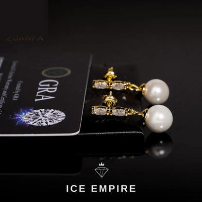 Iced Out Rose Gold Plated Moissanite Earrings