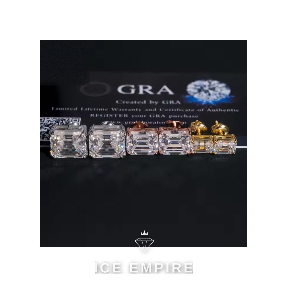 Iced Out 925 Silver Moissanite Earrings