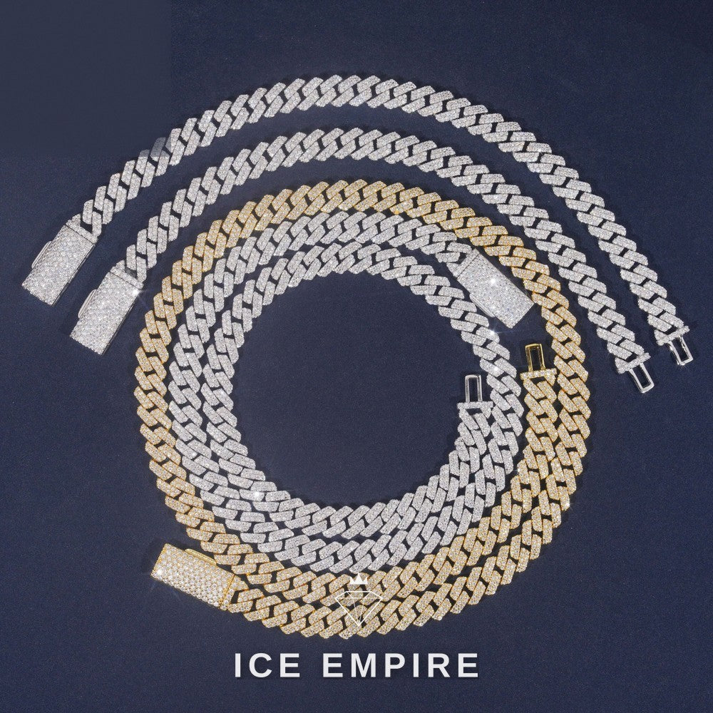 Iced Out Rose Gold Plated Moissanite Cuban Chain