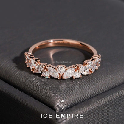 Iced Out Rose Gold Lab Grown Diamond Engagement Ring