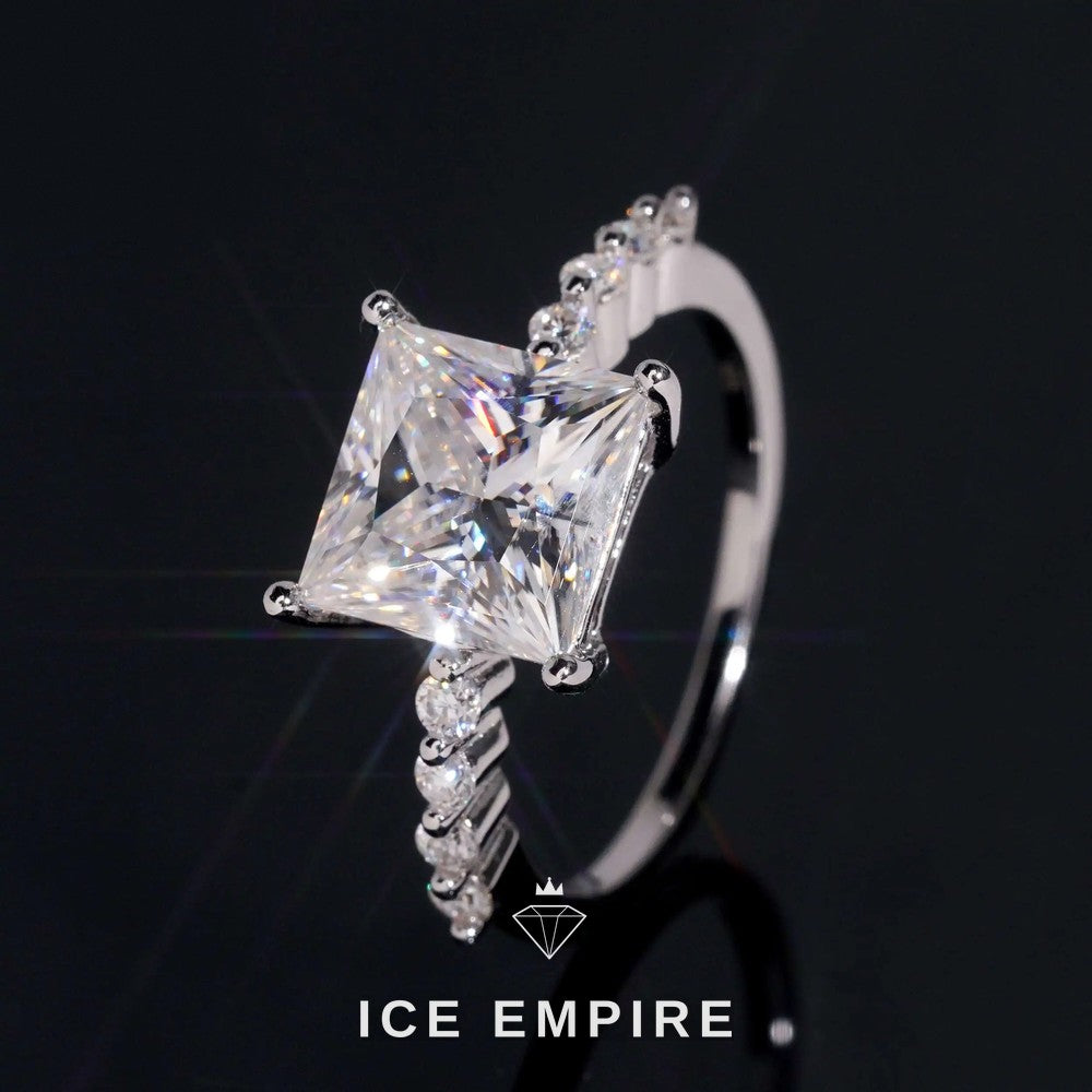 Iced Out Gold Plated Moissanite Wedding Band
