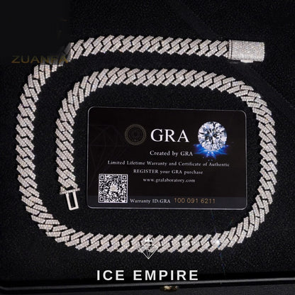 Iced Out Rose Gold Moissanite Cuban Chain