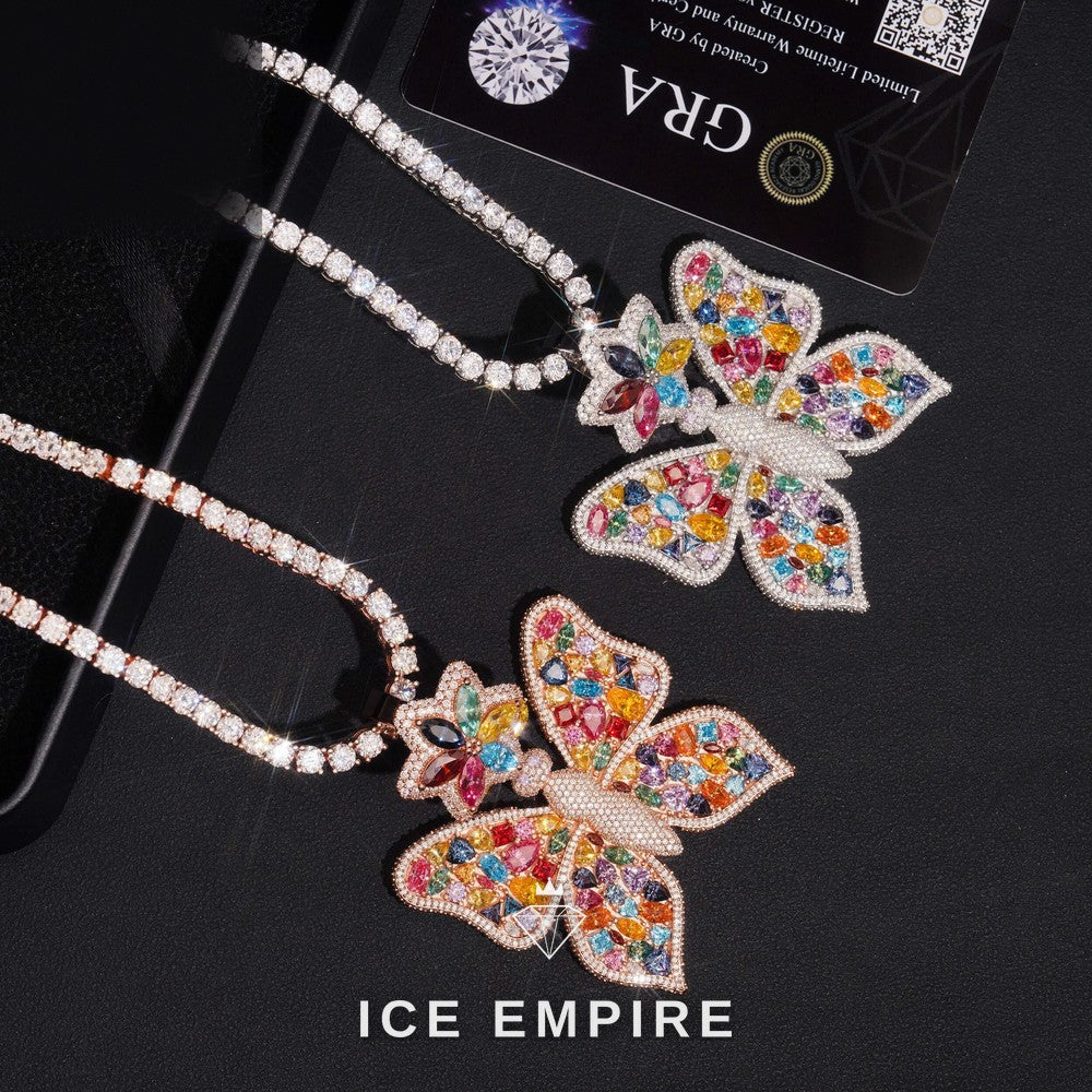 Iced Out Rose Gold Plated Moissanite Pendant