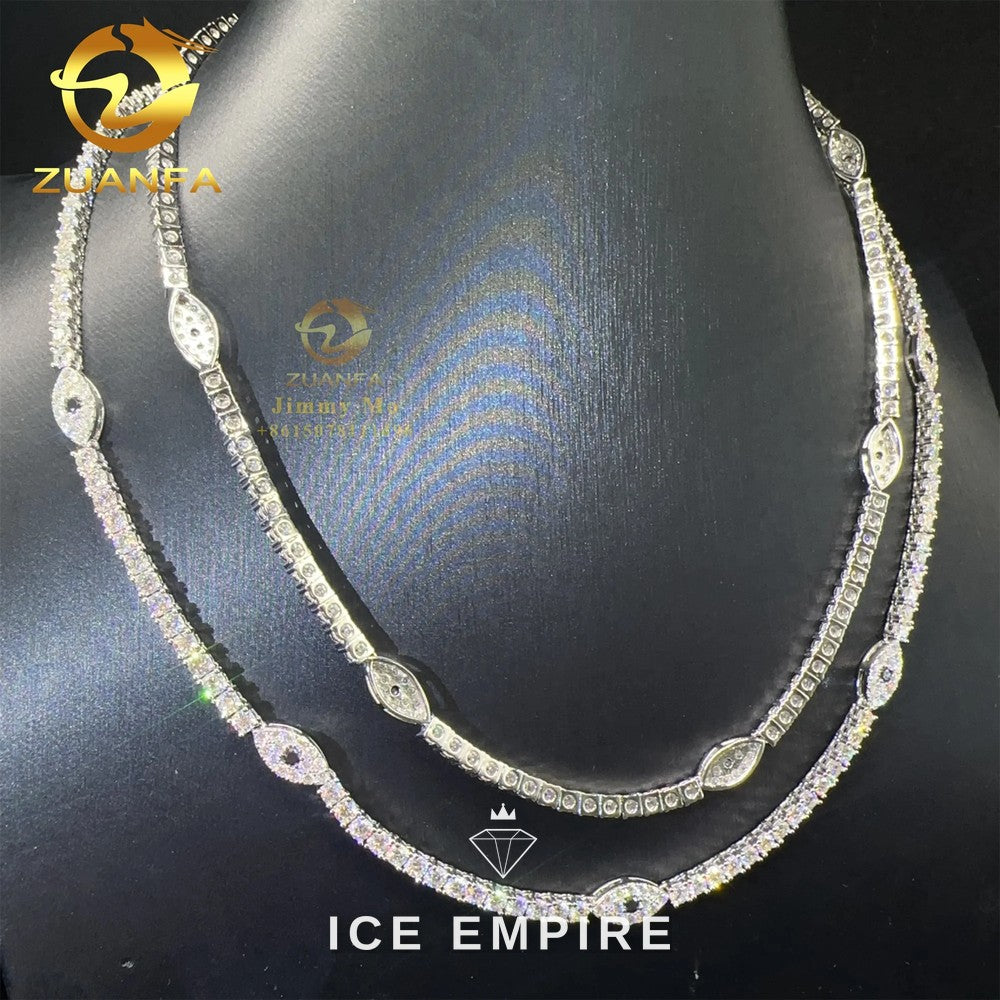 Iced Out Heart Rose Gold Moissanite Cuban Chain