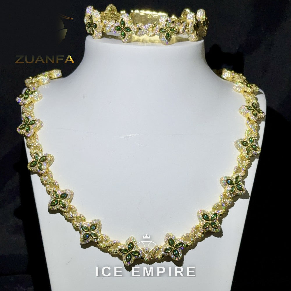 Iced Out Rose Gold Plated Moissanite Cuban Chain