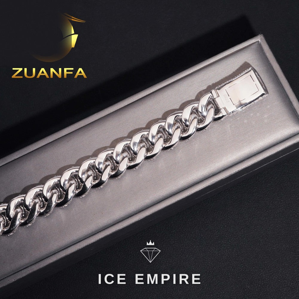 Iced Out 925 Silver Moissanite Cuban Chain