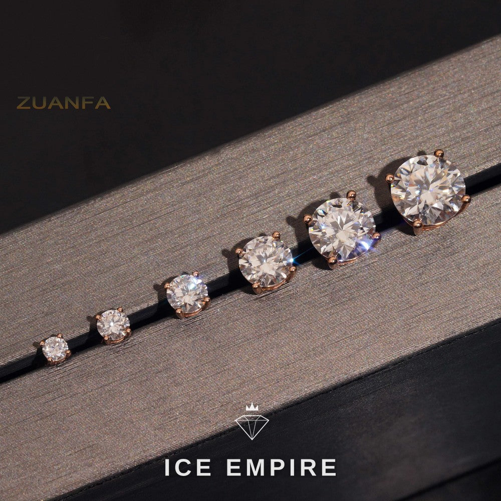Iced Out 10K Gold Moissanite Stud Earrings