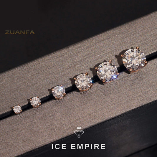 Iced Out 10K Gold Moissanite Stud Earrings