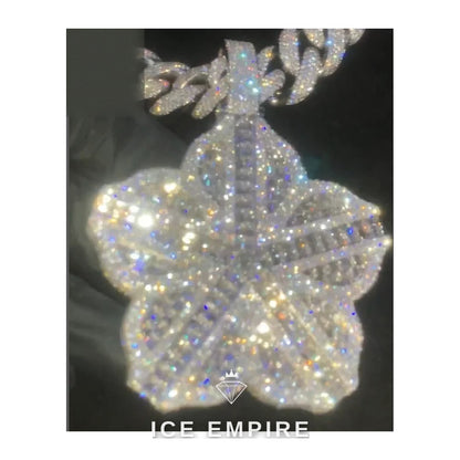 Iced Out Rose Gold Plated Moissanite Pendant