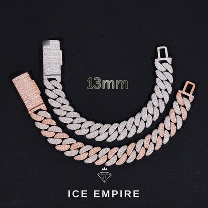 Iced Out Cross 925 Silver Moissanite Cuban Chain
