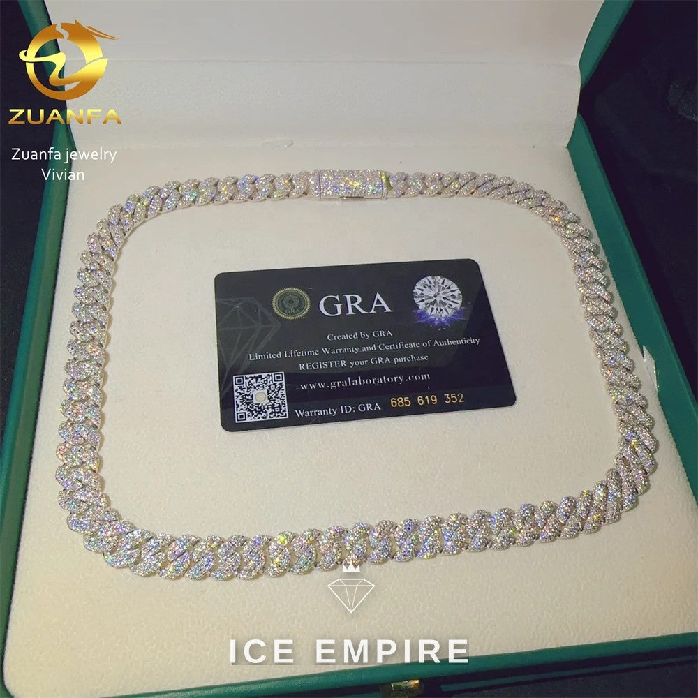 Iced Out Rose Gold Plated Moissanite Cuban Chain