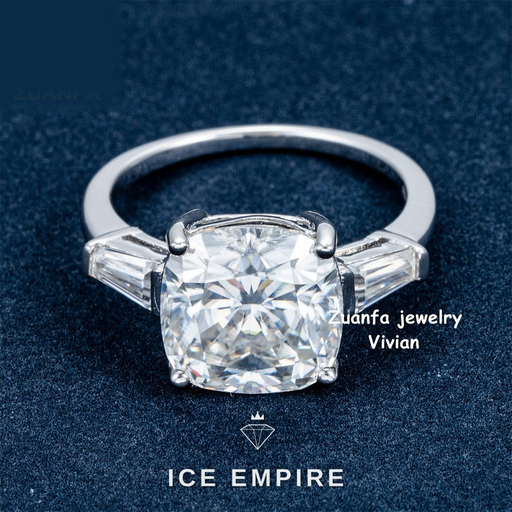 Iced Out 925 Silver Moissanite Ring