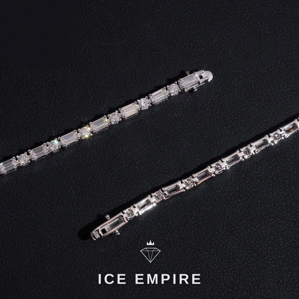 Iced Out 925 Silver Moissanite Tennis Bracelet