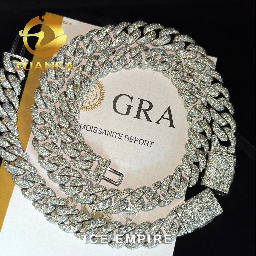 Iced Out Rose Gold Plated Moissanite Cuban Chain