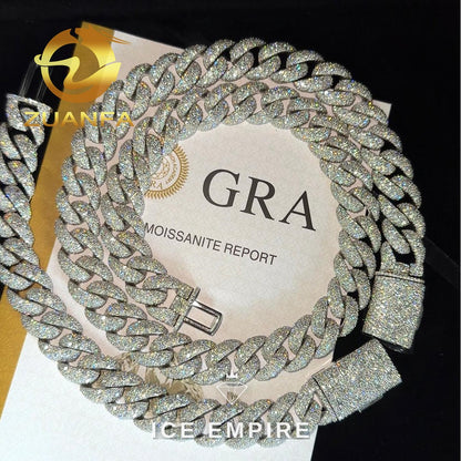 Iced Out Rose Gold Plated Moissanite Cuban Chain