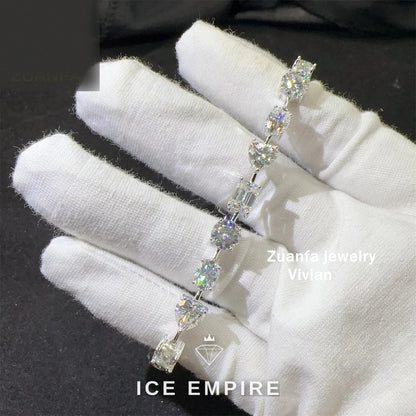 Iced Out 925 Silver Moissanite Tennis Chain