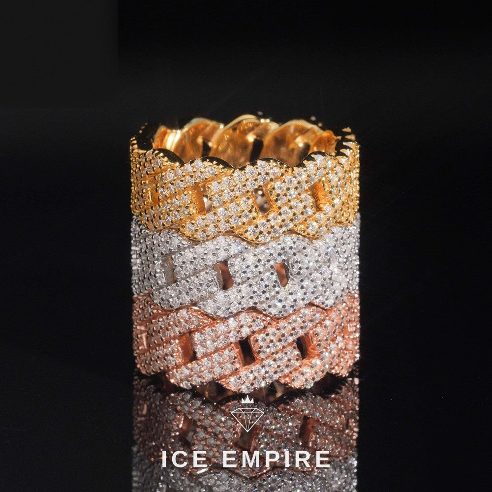 Iced Out Rose Gold Moissanite Cuban Chain