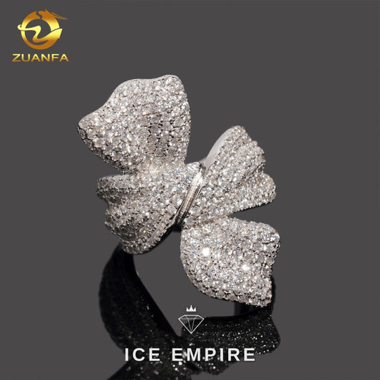 Iced Out 925 Silver Moissanite Ring