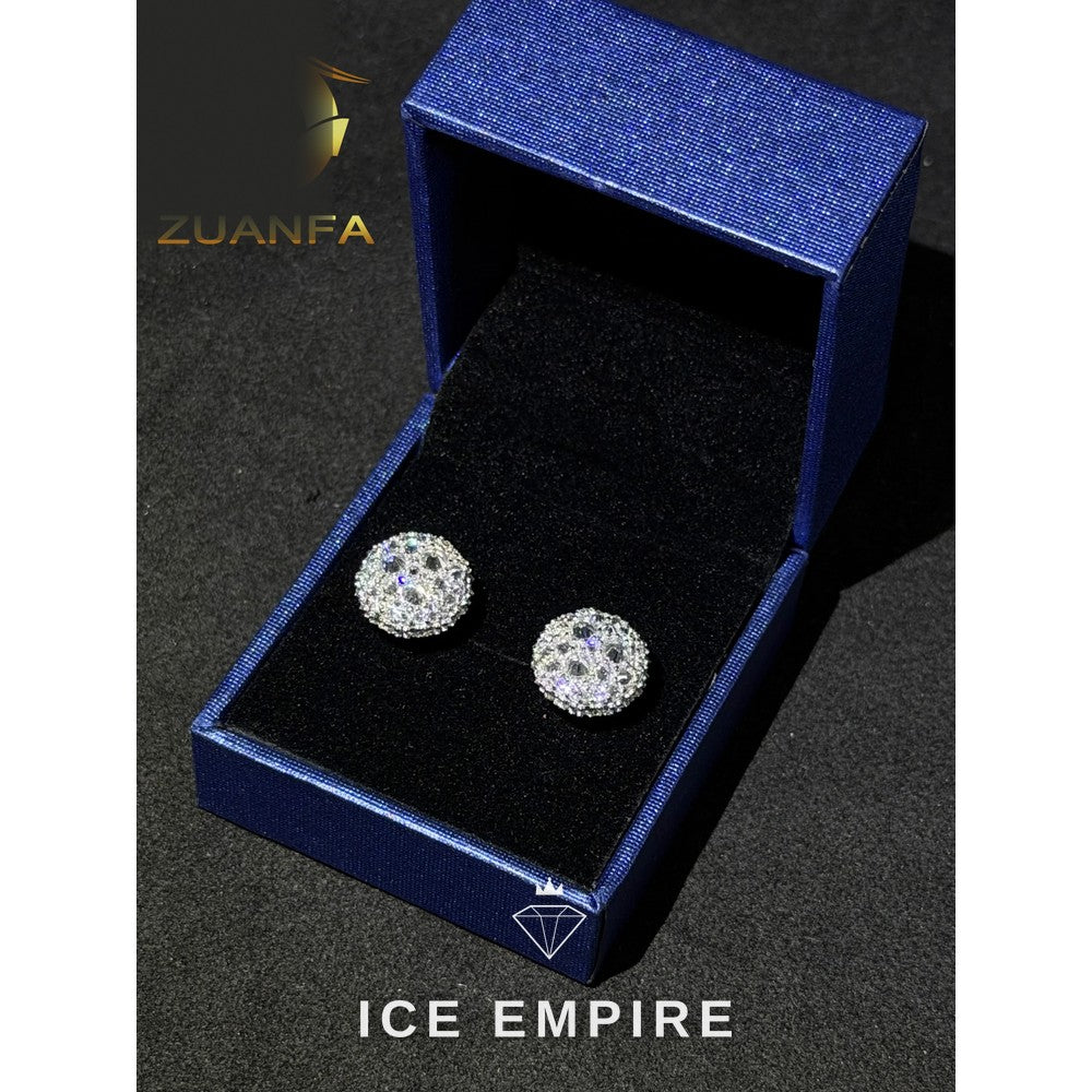 Iced Out 925 Silver Moissanite Stud Earrings