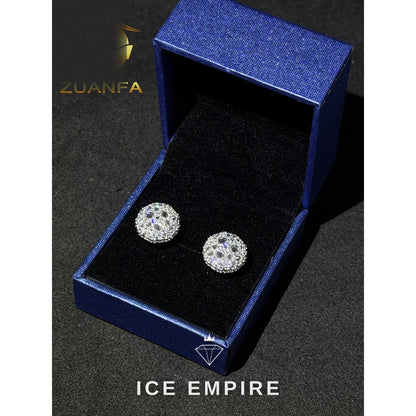 Iced Out 925 Silver Moissanite Stud Earrings