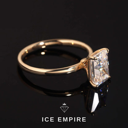 Iced Out 10K Gold Moissanite Engagement Ring