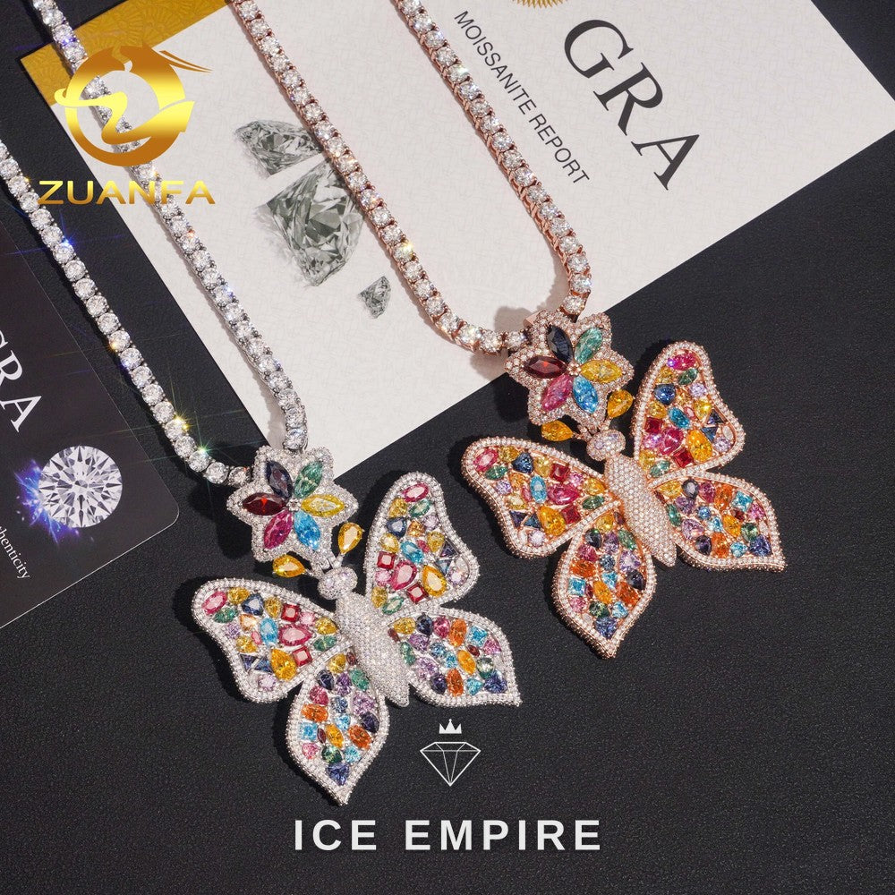 Iced Out Baguette 925 Silver Pendant