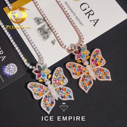 Iced Out Baguette 925 Silver Pendant