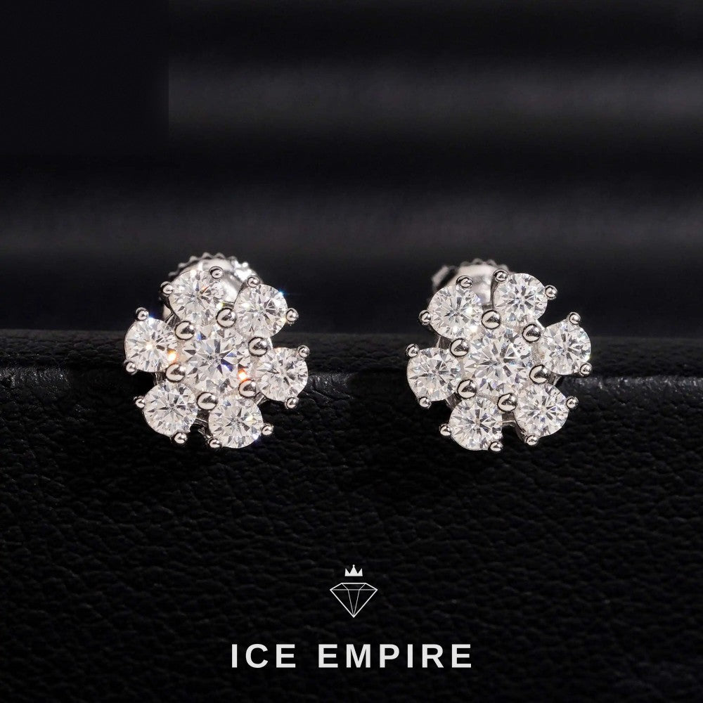 Iced Out 925 Silver Moissanite Earrings