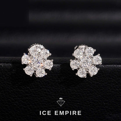 Iced Out 925 Silver Moissanite Earrings