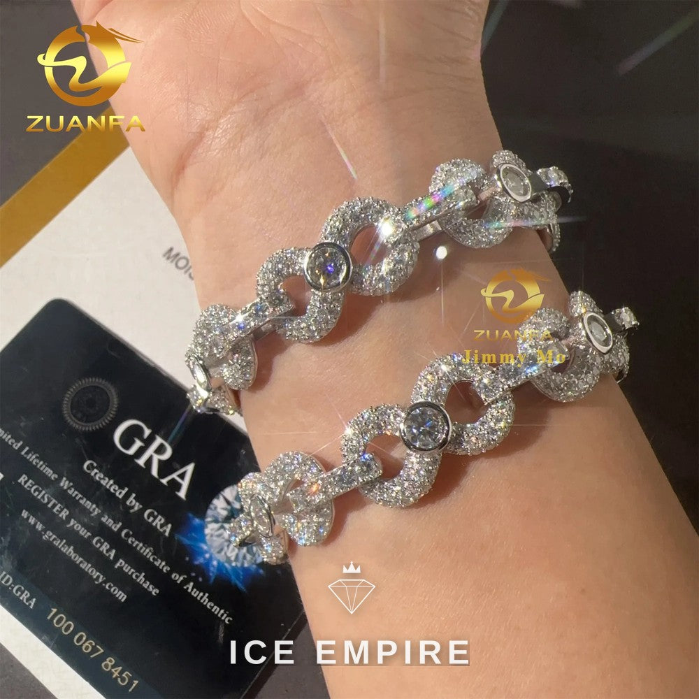 Iced Out 925 Silver Moissanite Cuban Chain