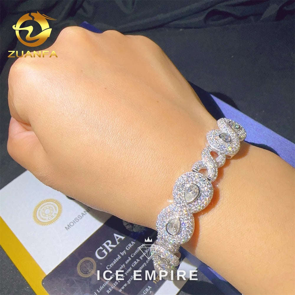Iced Out 925 Silver Moissanite Cuban Chain