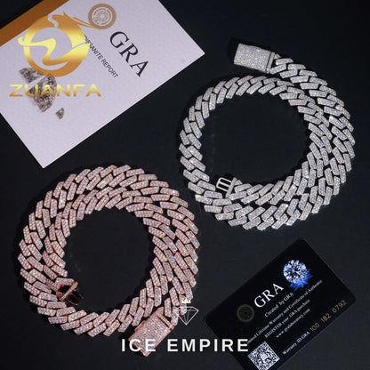 Iced Out Rose Gold Plated Moissanite Cuban Chain