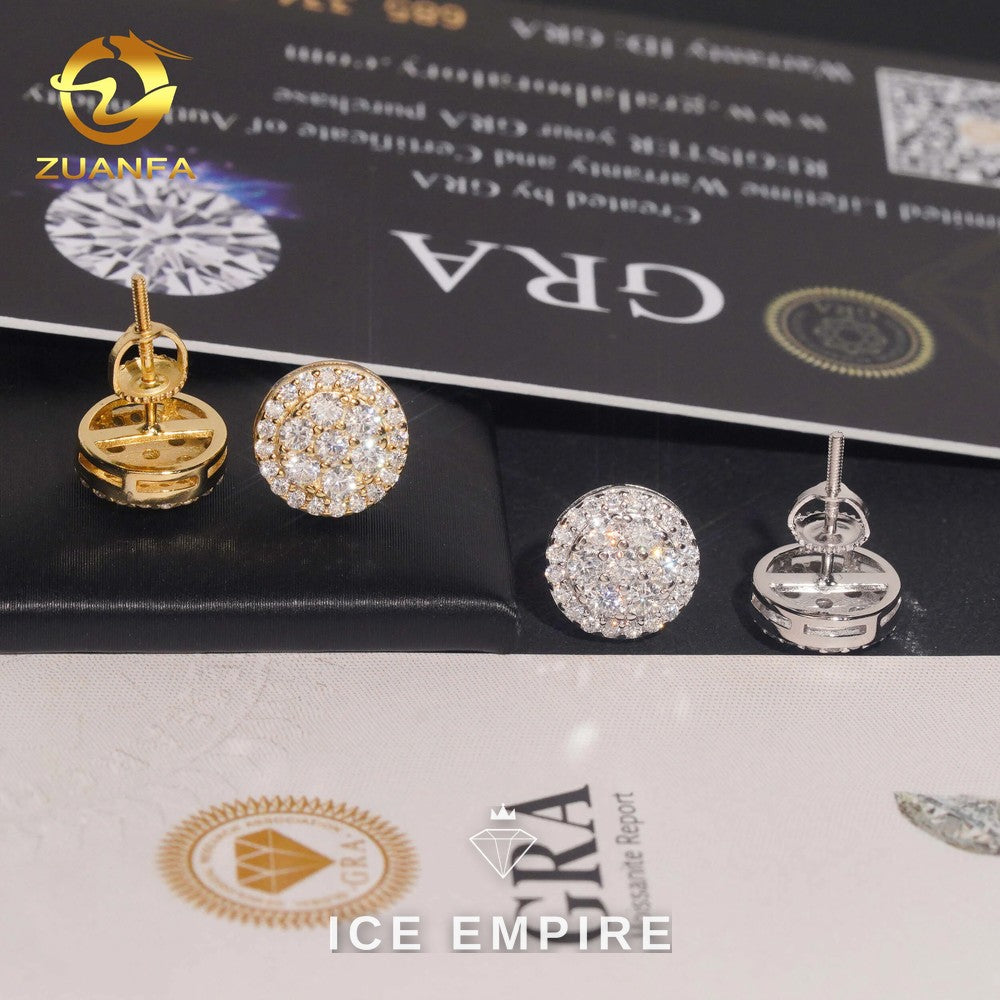 Iced Out Cluster 925 Silver Moissanite Earrings